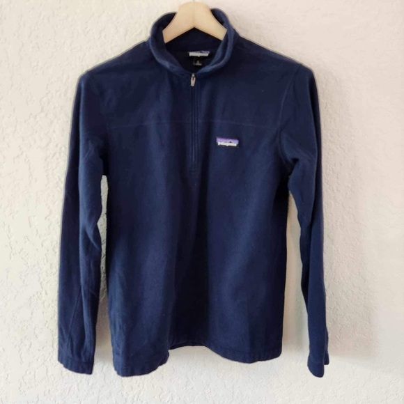 Patagonia Women's Blue Fleece Half zip up Jacket Size small - Picture 1 of 9